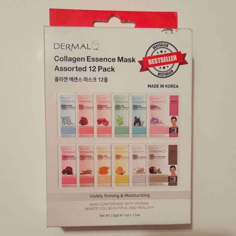Dermal | Collagen Essence Mask Assorted 12 Pack Korean Beauty BEST SELLER AWARD